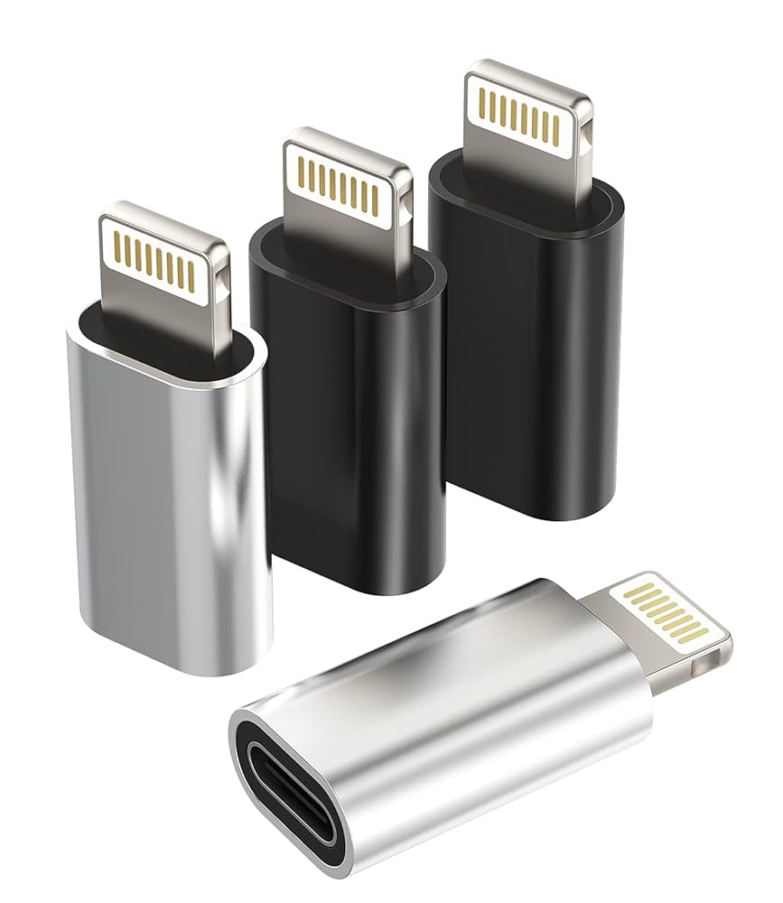Amazon | 4パック LightningオスからUSB Cメスアダプター タイプ